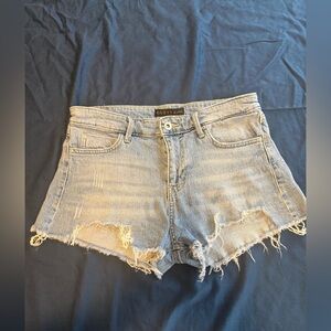 GUESS Light Wash Distressed Denim Cutoff Shorts